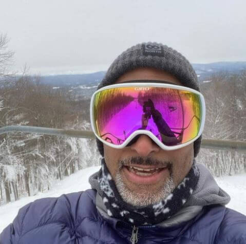 Paul Goodloe on his ski trip to New Hampshire.